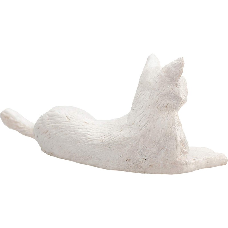 MOJO Cat Lying White Pet Farm Animal Model Toy Figure