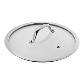 Glass Lid wide rim stainless steel handle 18cm