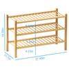 Fibogollo Shoe Rack, 3-Tier Stackable Shoe Organizer, Bamboo Wood Shoe