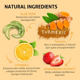 RIHAKO Turmeric Exfoliating Facial Scrub, Vitamin C Face Exfoliator for All Skin Types, Clears Blackheads,Nourishes Skin,Deep Cleansing