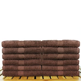 100% Cotton Salon, Hair Drying Towels - Soft and high Absorbent - 16 x 27 inches - 12 - Pack (Salon Towel - Set of 12, Brown)