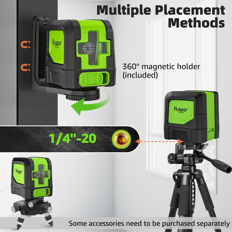 Huepar Laser Level, 100Ft Self Leveling Green Cross Line Laser