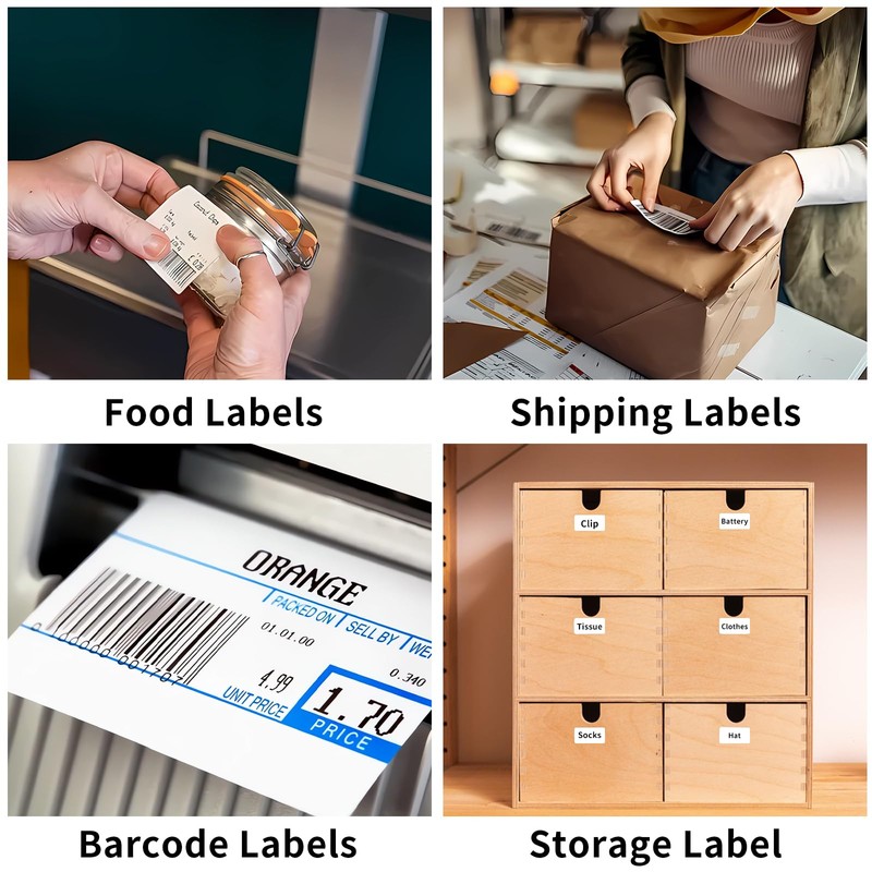 OausTect Thermal Labels 2.25 x 1.25, White Blank Thermal Printer