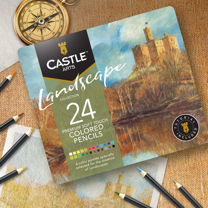 Castle Arts Coloured Pencils Set, Pack of 24