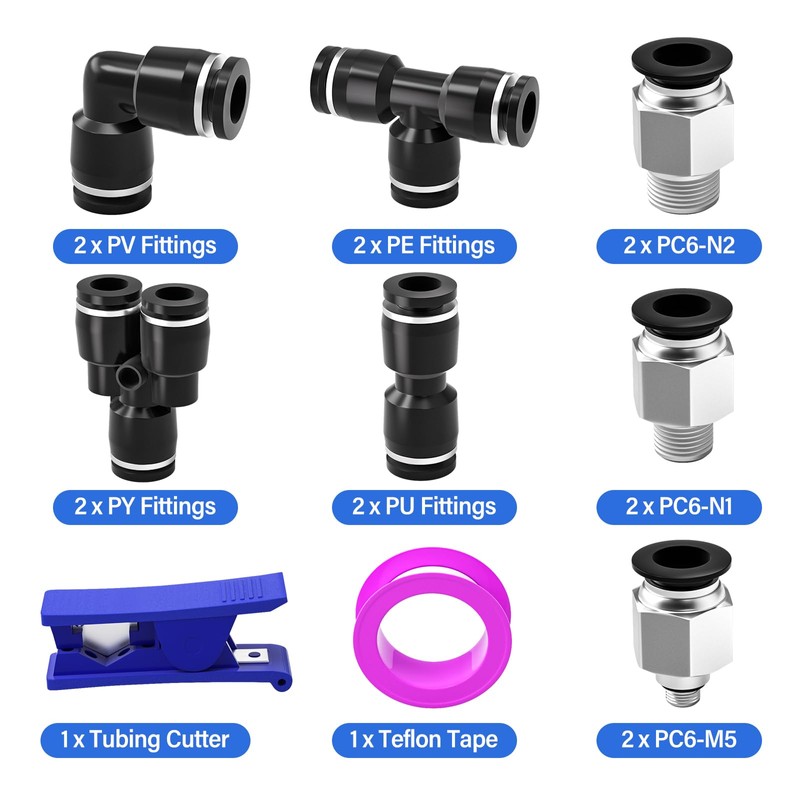 TAILONZ PNEUMATIC Blue 6mm OD 4mm ID Polyurethane PU Double-Layer