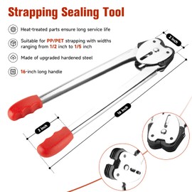 Heavy-Duty Strapping Kit with Tensioner & Sealer Tool - 150 Metal Seals, 1500ft Polypropylene Strapping Tape for Secure Packaging