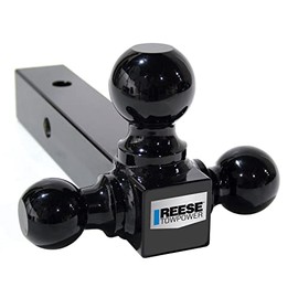 Reese Towpower Tri-Ball Trailer Hitch Ball Mount, 10,000 lbs. Capacity, Fits 2 in. Receiver, Black