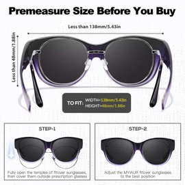 Myiaur Polarized Fit Over Glasses Sunglasses for Women, Trendy Wear Over Glasses for Driving with UV400 Protection