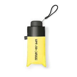AFULILI Small Compact Travel Umbrella UV Protection Mini Umbrella Perfect for Travel Lightweight Portable Parasol Outdoor Sun & Rain Umbrellas(Yellow)