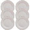 ZAROCRUS Classic Vintage White Melamine Dinner Plate Set, 11-inch Lightweight