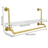 Fetcoi 40" Clothes Rack with Top Shelf, Gold Wall Mounted