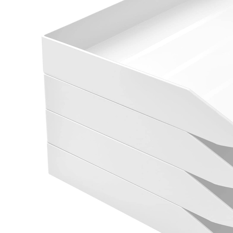 Acrimet Stackable Letter Tray 4 Tier Side Load Plastic Desktop