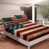Loussiesd American Flag Bed Sheet Set Usa Patriotic Bedding Set