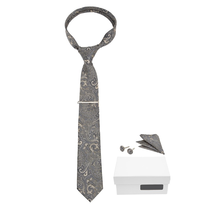 6pcs Paisley Ties Set Casual Business Style Polyester Yarn Paisley