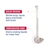 HIC Kitchen Oval Straining Ladle with Spout, 18/8 Stainless Steel,