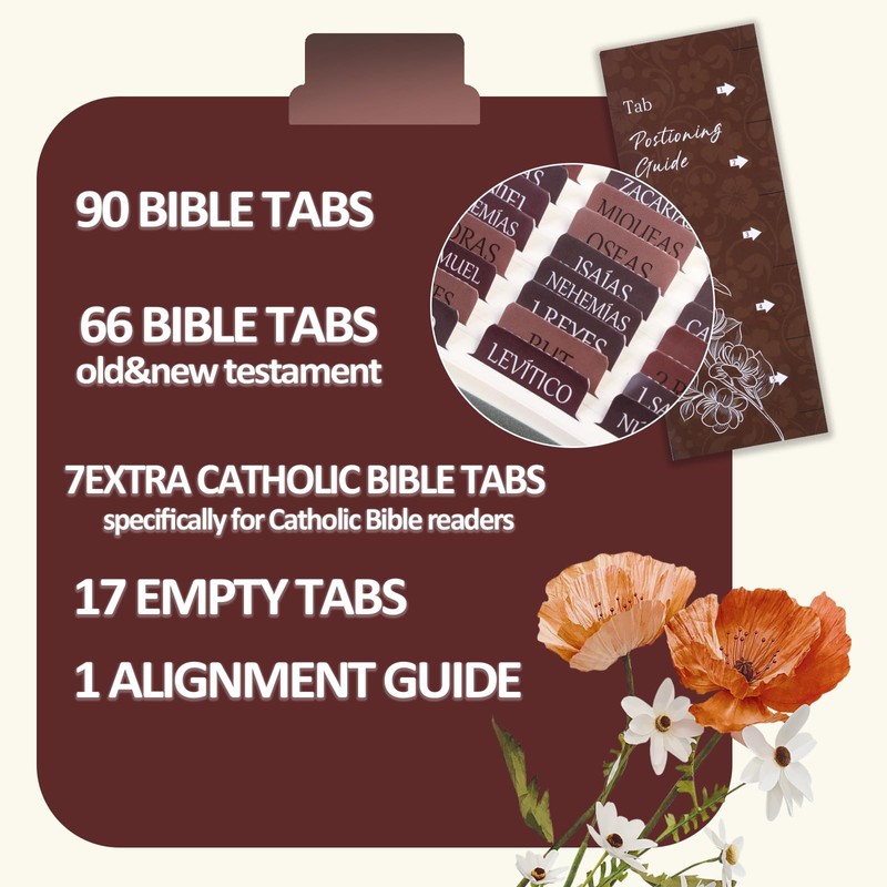Spanish Bible Tabs for Women/Men,pestañas para biblia en español, Catholic
