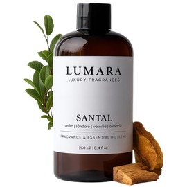 LUMARA | Aceite Aromático para Difusor | Aroma Amaderado Especiado con Sándalo, Cedro, Vainilla, Ámbar y Almizcle | Para Microdifusión en Seco, Humidi