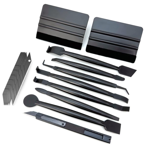 Umaki Vinyl Wrap For Cars Install Kit with Vinyl Scraper, 9mm Utility Knife & 10piece Blades and 7 IN 1 Micro Wrap Squeegee, Ideal for Window tint, Car Paint Protection Film, Car Graphics & Decals