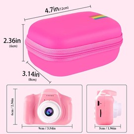 Leayjeen Kids Camera Case Compatible with Seckton/GKTZ/OZMI/PROGRACE/Dylanto/Rindol/VATENIC/Nine Cube/hyleton and More Kid Digital Camera Toys Gifts and Accessories (Case Only)