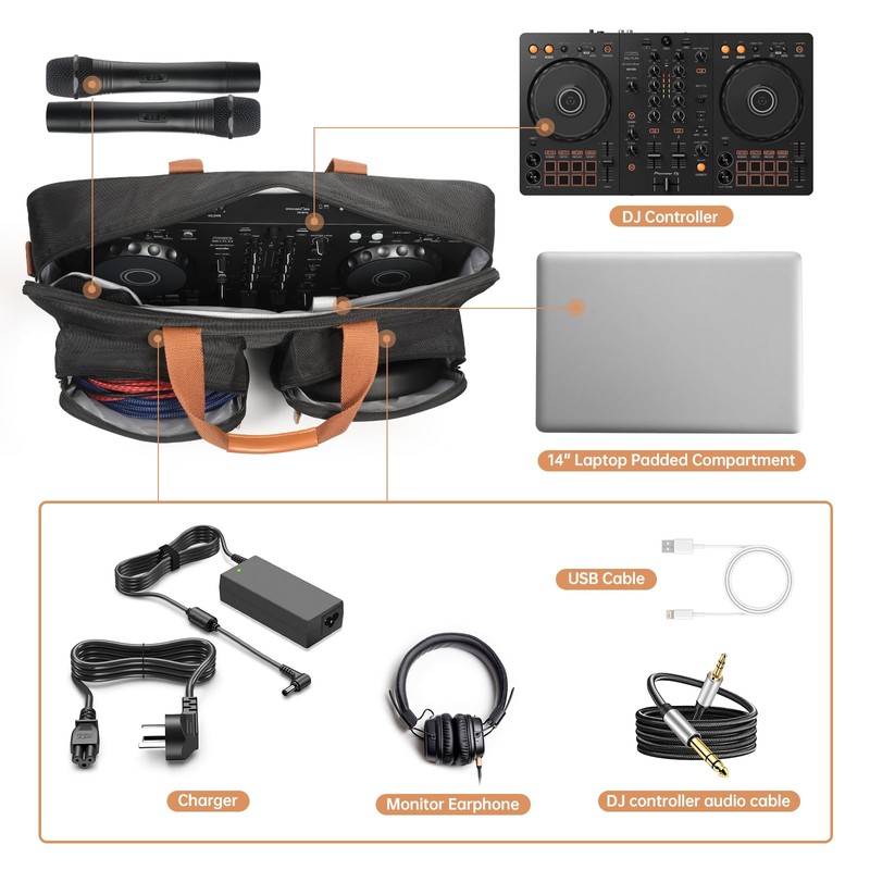 OUKNAK Protector Bag Storage Case, Tote Bag for Pioneer DJ