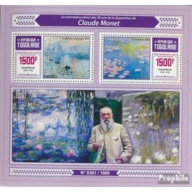 Prophila Collection Togo Block 1266 (Complete Edition) Mint NH ** MNH 2016 Claude Monet (Stamps for Collectors) Painting