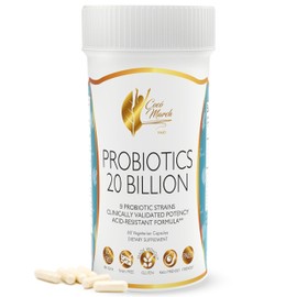 Cocó March N.M.D. Probiotics 20 Billion CFU – Probiotics for Women & Men - Gut Health, Digestive & Immune Support – 9 Probiotic Strains, Acid-Resistant Formula - Gluten Free & Dairy Free, 60 Capsules