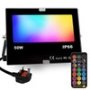 HEKEE LED FloodLight Outdoor 50W, Colour Changing RGB Flood Light,