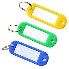 LIFECART 30 pcs Plastic Key Fobs Luggage ID Tags Labels Key Rings with Name Cards-Random Color