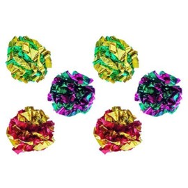 PETFAVORITES Mylar Crinkle Balls Cat Toys Interactive Crinkle Cat Toy Balls Independent Pet Kitten Cat Toys for Fat Cats Kittens Exercise, Soft and Right Size (6 Pack)