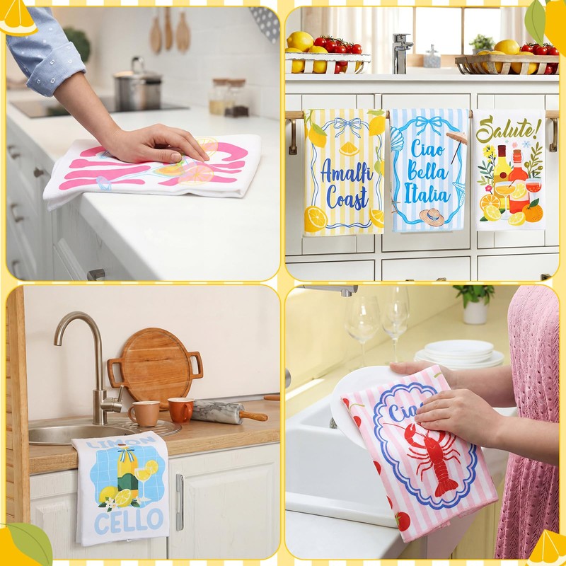 HunnmingRe 6 Pcs Italian Kitchen Towels 24 x 16 Inch