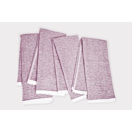 Realm Toalla de cocina de 17 x 27 pulgadas, 100% algodón, paquete de 4 unidades, color morado berenjena texturizada, suave, afelpada y absorbente, con respaldo blanco sólido