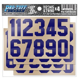 Helmet Number Decals (Football, Lacrosse, Hockey, Baseball, Softball) Blue Stickers (1.5 Inch Tall)
