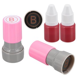 PATIKIL Letter Stamps Self Inking, 2Pcs Alphabet B Character Teacher Ink Initial Stamp with Refill Ink for Class Notebook Scrapbooking DIY Craft, Pink
