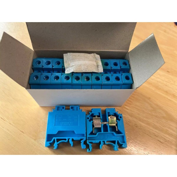 C3 CONTROLS WTB2-W10-BE Blue Feed Thru Terminal Block, 1 Piece
