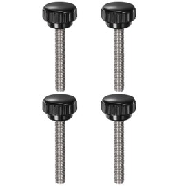 QUARKZMAN Pack of 4 Thumb Screws with Thread M8 x 50 mm x 25 mm Round Head Screw Stainless Steel 304 Round Handle Bolt Clamping Buttons 25 mm Hand Buttons Thumb Screws Tension Screw for Industrial