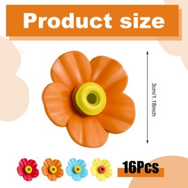 Patelai 16 Pieces Hummingbird Feeders Replacement Flowers, Feeding Ports Pet Bird Feeder Replacement Parts Bee Guards for Outdoors Hanging Hummingbird Feeder, Fit in 7 mm/ 0.28" Holes(Multicolor)