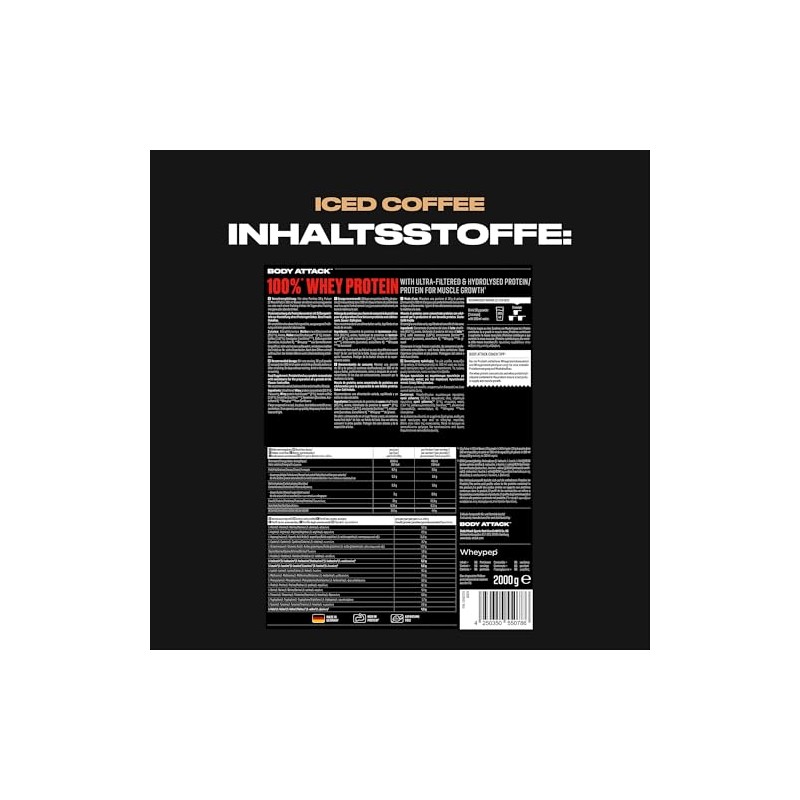 Body Attack 100% Whey Protein Iced Coffee - 2 kg