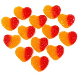 SweetGourmet Juicy Peach Hearts Gummy | Bulk Sanded Candy | 1 Pound