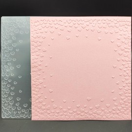 Plastic Embossing Folder 6x6 Inch Love Hearts Frame Plastic Textured Impressions for Card Making Scrapbooking