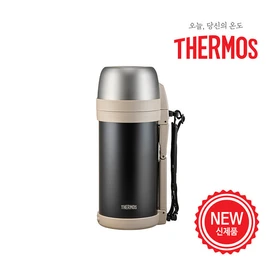 Thermos large capacity double cup thermos FDH-1706K 1.65L, Thermos FDH-1706K-BBG black beige / 써모스 대용량 더블컵 보온병 FDH-1706K 1.65L, 써모스 FDH-1706K-BBG 블랙베이지