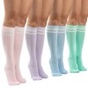 SERICI Knee Socks | 4 Pairs Cotton Striped Knee High