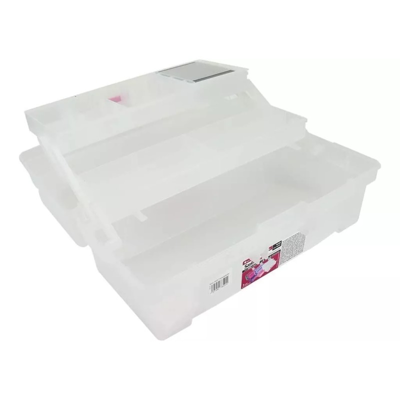 Sanhome Caja Multiusos Vanity Rosa/transparente 14'' - 6402 Sanhome