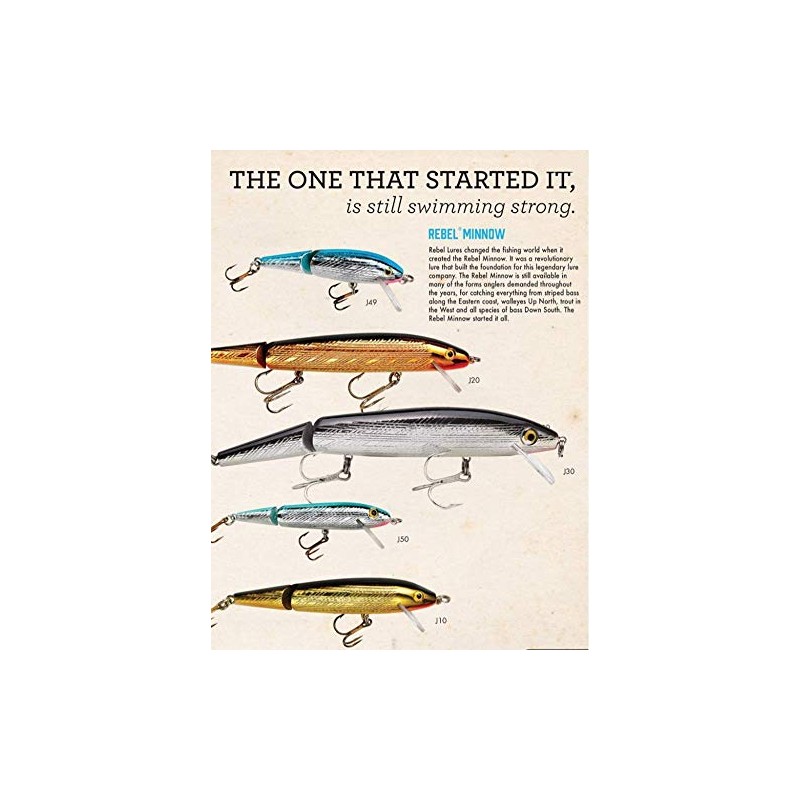 Rebel Lures J4903 Jointed Minnow Fishing Lure, 1 7/8", 3/32