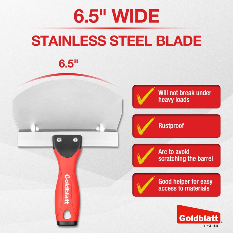 Goldblatt 2 Pieces Bucket Scoop for Drywall, Plaster - Stainless