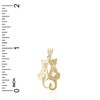 Gold Sitting Cats Charm - 10 Karat Solid Gold -