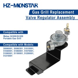 HZ-MONSTAR Grill Valve and Regulator 64866 Replacement for Weber Q1000 Q1200 Series, Weber 64866 Contorl Valve Regulator Assembly Replace 51060001 50060301 51010001 51040001 Gas Grills