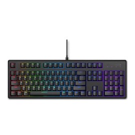 Teclado de Juegos mecánicos, Interruptor Rojo RGB Back Light PBT KEYCAP, LED Gaming Backlit, 104 Llaves, Control Multimedia para PC y computadora de  