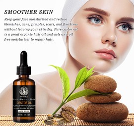 100% Pure Castor Oil for Massage, 30ml Carrier Oil - Castor Oil for Skin Care, 1oz Base Oil - Castor Oil for Hair Care