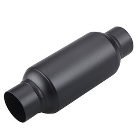 A-KARCK 2.5" Inlet Exhaust Resonator, 2.5" Inlet 2.5" Outlet 11.5" Overall Length Muffler Resonator Stainless Steel Black