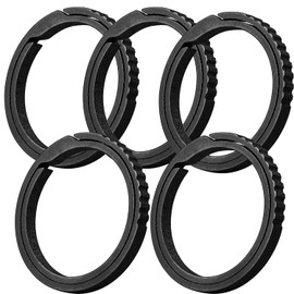 TISUR Titanium Keychain Rings, Split Side Pushing Key Rings Heavy Duty Black Key Ring For Key Chain Carabiner Dog Tag Ring (5PCS Black Large Titanium Key Rings)